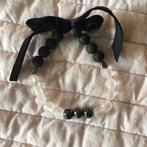 Rose Quartz & Hematite Lava Bead  Bracelets